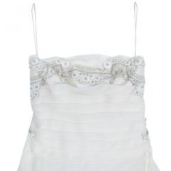Reem Acra Satin Organza Wedding Dress M