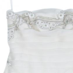 Reem Acra Satin Organza Wedding Dress M