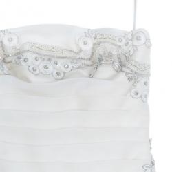 Reem Acra Satin Organza Wedding Dress M