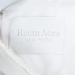 Reem Acra Satin Organza Wedding Dress M