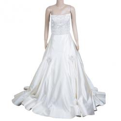 Reem Acra Embellished Flare Wedding Dress M
