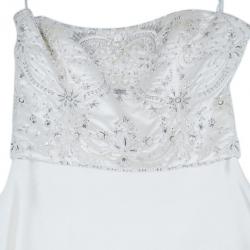 Reem Acra Embellished Flare Wedding Dress M