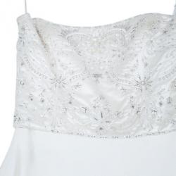 Reem Acra Embellished Flare Wedding Dress M