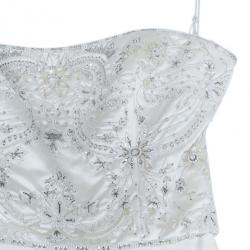 Reem Acra Embellished Flare Wedding Dress M