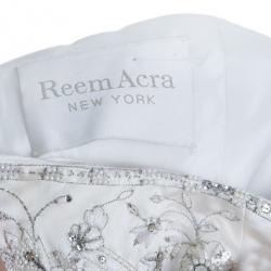 Reem Acra Embellished Flare Wedding Dress M