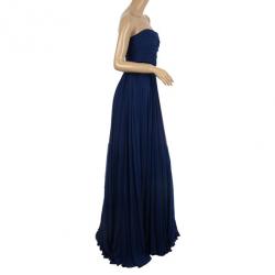 Reem Acra Embellished Belt Strapless Gown M