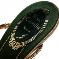 Pre Owned René Caovilla Beige Fur And Crystal Embellished Strappy Sandals Size 38