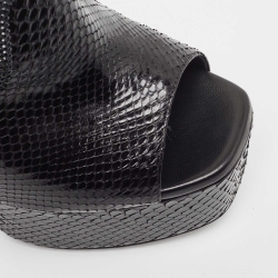 René Caovilla Black Python Slide Sandals Size 39