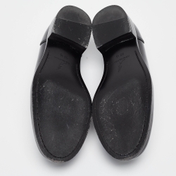 Pre Owned René Caovilla Black Leather Crystals Morgana Loafers Size 37.5