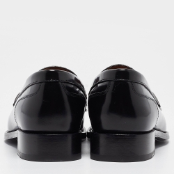 Pre Owned René Caovilla Black Leather Crystals Morgana Loafers Size 37.5