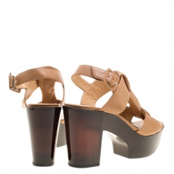 Robert Clergerie Brown Leather Open Toe Platform Sandals Size 39