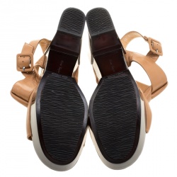 Robert Clergerie Brown Leather Open Toe Platform Sandals Size 39