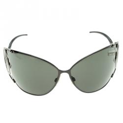 Pre Owned نظارة شمسية روبرتو كافالي زيركون 464S معدن رصاصية/ سوداء