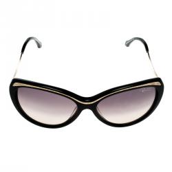 Pre Owned Roberto Cavalli Black Heze 898S Cateye Sunglasses