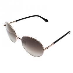 Pre Owned Roberto Cavalli Gold 832S Angetenar Round Sunglasses