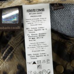 مملوكة مسبقًا بنطلون جينز روبرتو كافالي نيو إيفا أزرق داكن نمط باهت M