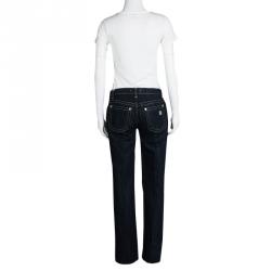 Pre Owned Roberto Cavalli Indigo Dark Wash Lurex Detail Denim Jeans M