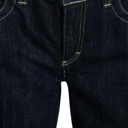 Pre Owned Roberto Cavalli Indigo Dark Wash Lurex Detail Denim Jeans M