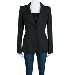 Pre Owned Roberto Cavalli Black Wool Tailored Blazer M