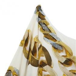Pre Owned Roberto Cavalli White One Shoulder Printed Top L