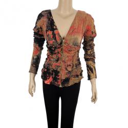 Pre Owned Roberto Cavalli Front Gathered Top M