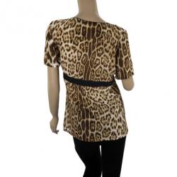 Pre Owned Roberto Cavalli Animal Print Top XXL