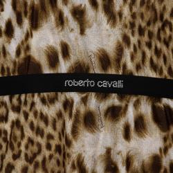 Pre Owned Roberto Cavalli Animal Print Top XXL