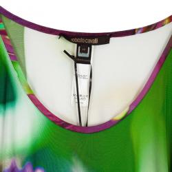 مملوكة مسبقًا Roberto Cavalli Multicolor Silk Tunic Top S