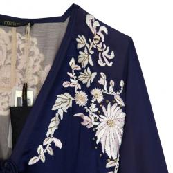 Pre Owned Roberto Cavalli Silk Embroidered Kaftan Top S