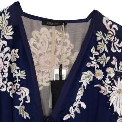 Pre Owned Roberto Cavalli Silk Embroidered Kaftan Top S