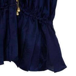 Pre Owned Roberto Cavalli Silk Embroidered Kaftan Top S