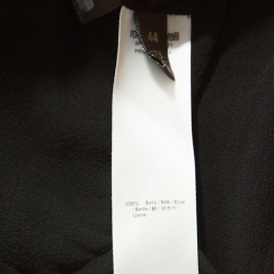 Pre Owned Roberto Cavalli Black Chiffon Wave Pleat Detail Top M