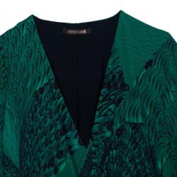 مملوكة مسبقًا Roberto Cavalli Front Buckle Jersey Dress M