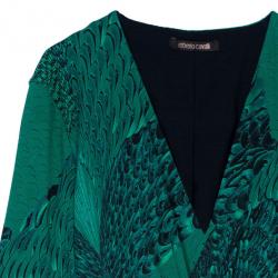 مملوكة مسبقًا Roberto Cavalli Front Buckle Jersey Dress M