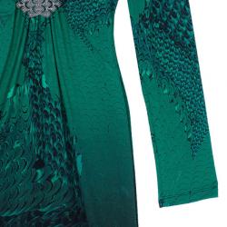 مملوكة مسبقًا Roberto Cavalli Front Buckle Jersey Dress M