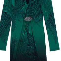 مملوكة مسبقًا Roberto Cavalli Front Buckle Jersey Dress M