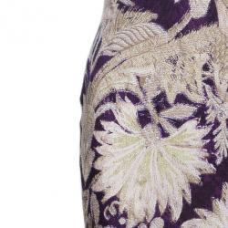 Pre Owned Roberto Cavalli Floral Print Crinkle Silk Dress S