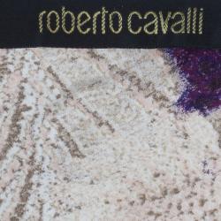 Pre Owned Roberto Cavalli Floral Print Crinkle Silk Dress S
