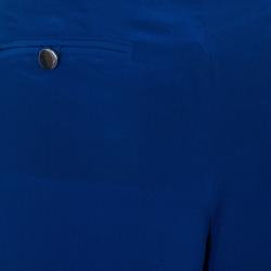 Pre Owned بنطلون روبرتو كافالي رجل واسعة حرير أزرق M