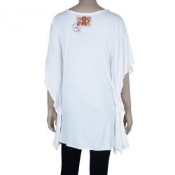 مملوكة مسبقًا Roberto Cavalli Tropical Printed Butterfly Sleeve Top S