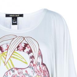 مملوكة مسبقًا Roberto Cavalli Tropical Printed Butterfly Sleeve Top S