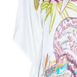 مملوكة مسبقًا Roberto Cavalli Tropical Printed Butterfly Sleeve Top S