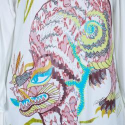 مملوكة مسبقًا Roberto Cavalli Tropical Printed Butterfly Sleeve Top S