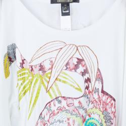 مملوكة مسبقًا Roberto Cavalli Tropical Printed Butterfly Sleeve Top S