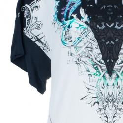 مملوكة مسبقًا Roberto Cavalli Abstract Printed Laser-Cut Detail Dress S