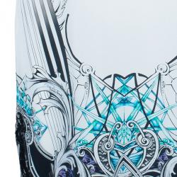 مملوكة مسبقًا Roberto Cavalli Abstract Printed Laser-Cut Detail Dress S