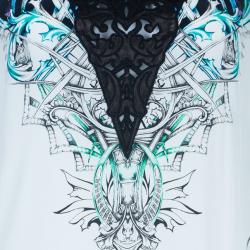 مملوكة مسبقًا Roberto Cavalli Abstract Printed Laser-Cut Detail Dress S