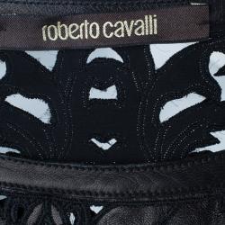 مملوكة مسبقًا Roberto Cavalli Abstract Printed Laser-Cut Detail Dress S