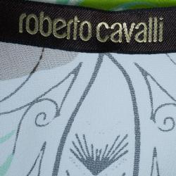 مملوكة مسبقًا Roberto Cavalli Green Silk Printed Kaftan M