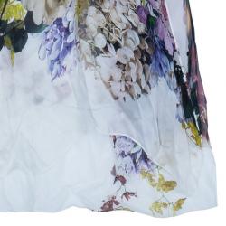 Pre Owned قفطان روبرتو كافالي حرير مطبوع ورد M